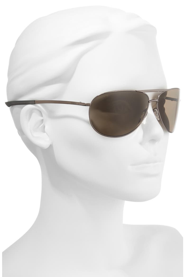 Serpico Slim 2.0 65mm ChromaPop™ Polarized Aviator Sunglasses, Alternate, color, GUNMETAL/ GREY POLAR