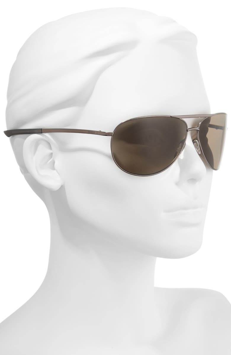 Smith Serpico Slim 2.0 65mm ChromaPop<sup>™</sup> Polarized Aviator Sunglasses, Alternate, color, 