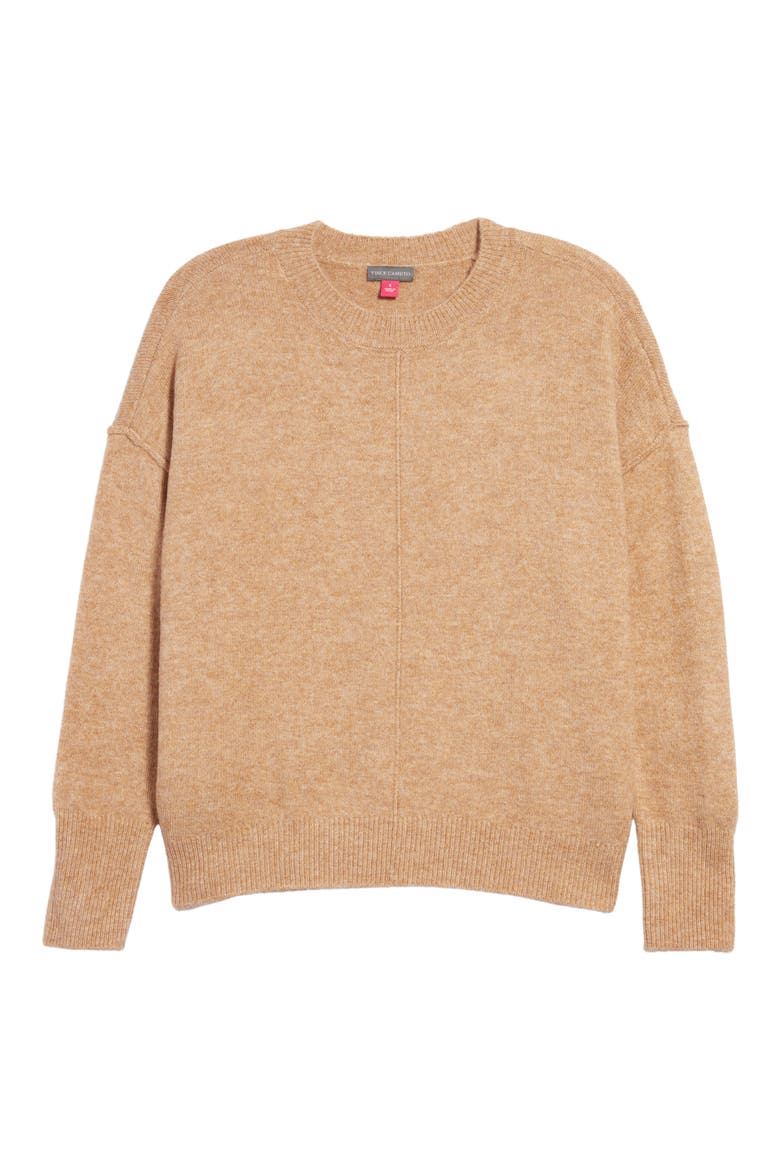 Exposed Seam Crewneck Sweater, Alternate, color, LATTE HTHR