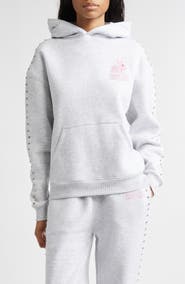 Sandy Liang Mung Bean Terminator Bunny Crystal Embellished Graphic Hoodie