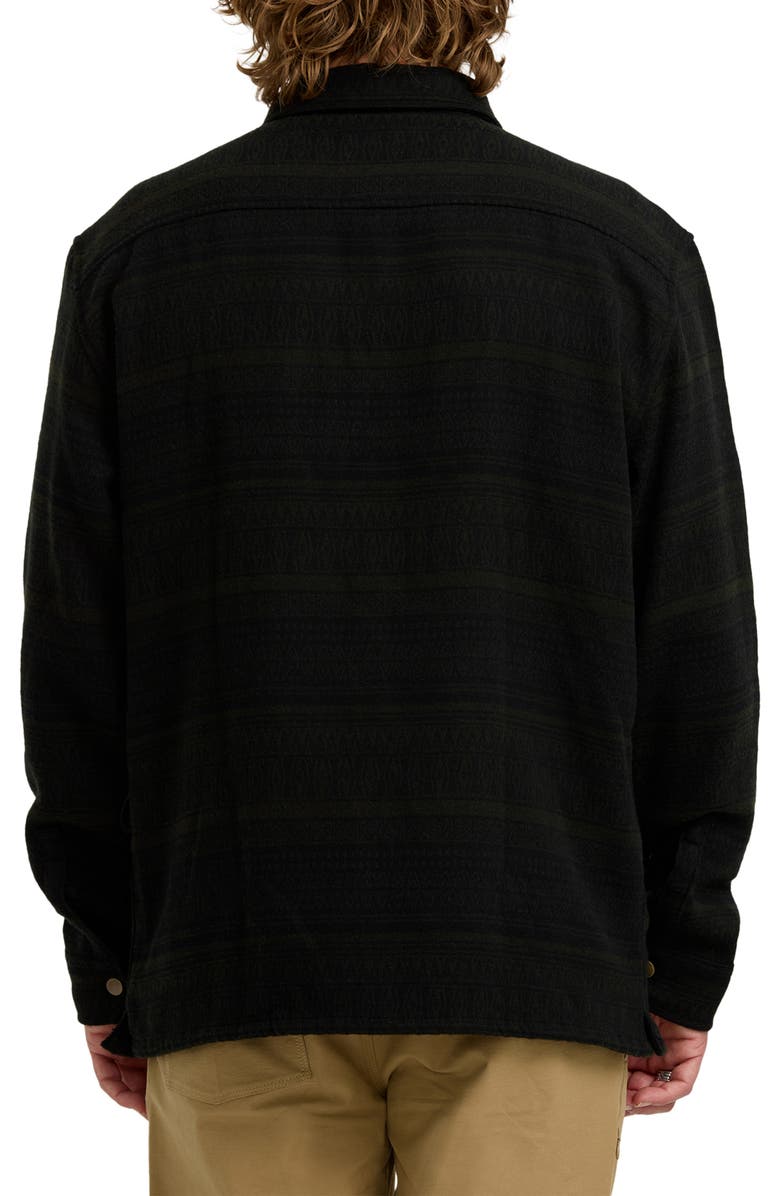 Billabong Lodge Jacquard Snap Front Shirt, Alternate, color, Dark Military