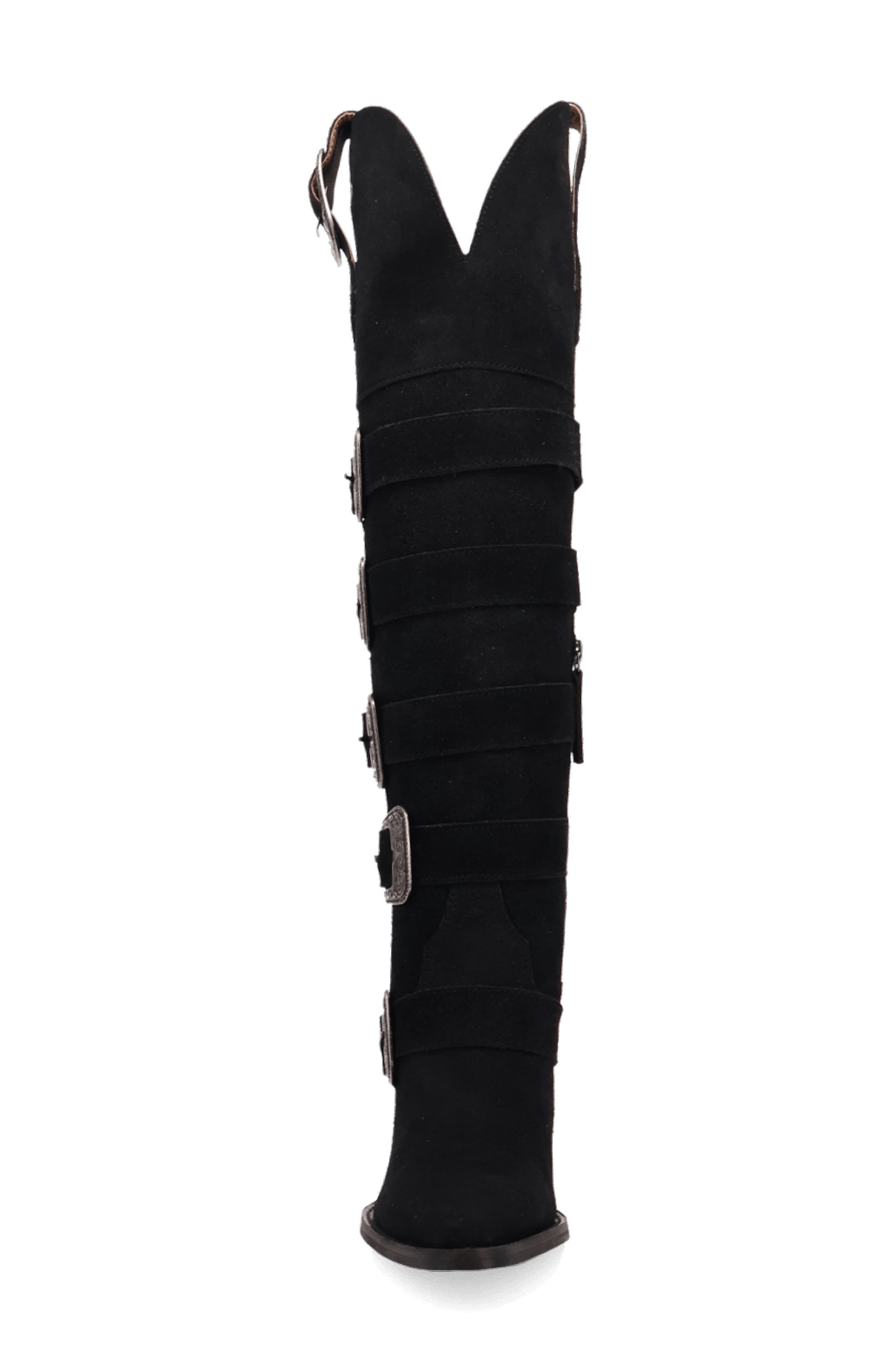Bucked Off Leopard Print Leather Western Boot, Alternate, color, BLACK