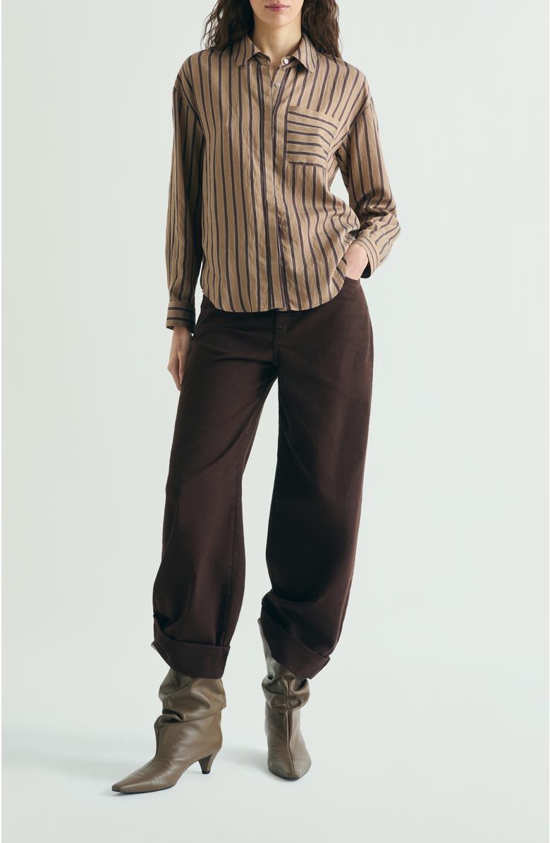 Scalpers Striped Pocket Shirt, Alternate, color, Brownstripes