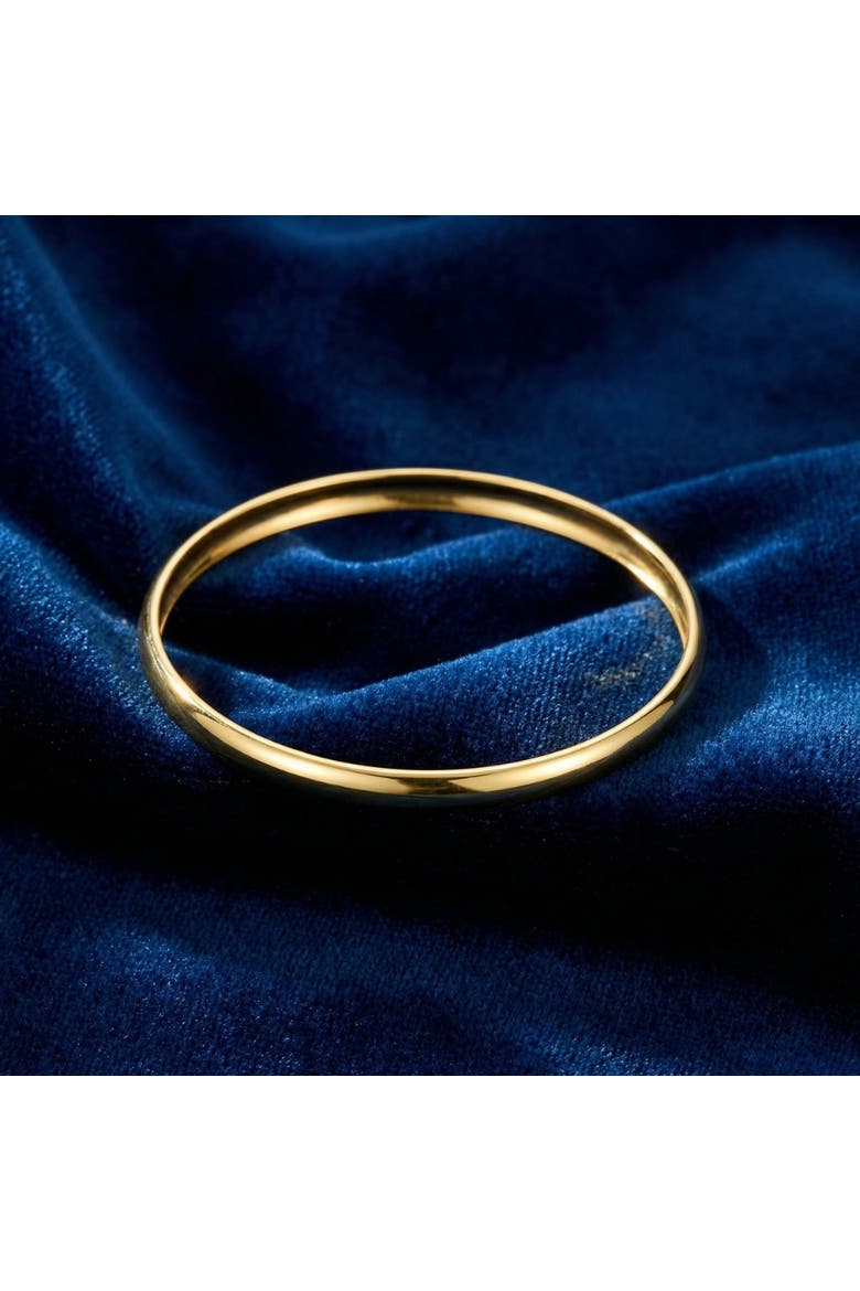Heavy Weight 6MM 18k Gold Plated Bangle, Alternate, color, 18k Yellow Gold