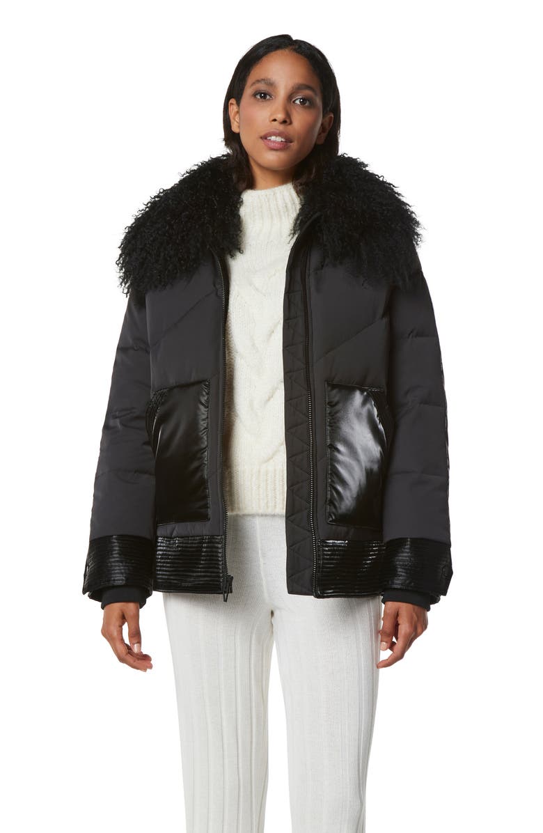 Andrew Marc Rosales Puffer Jacket with Removable Genuine Fur Collar, Alternate, color, 