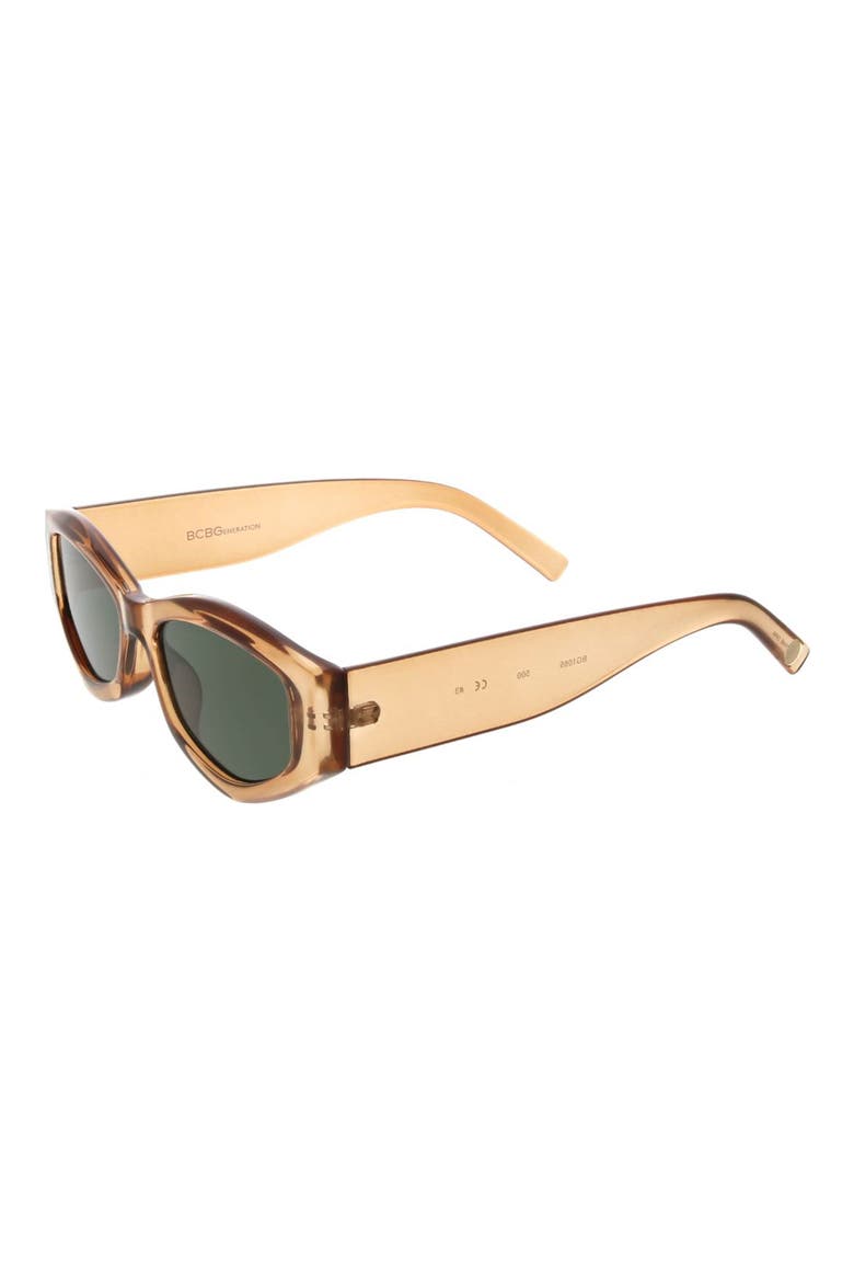 53mm Slim Geometric Oval Sunglasses, Alternate, color, MOCHA