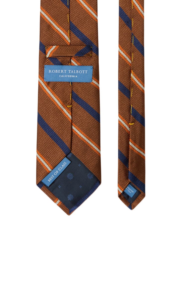 Robert Multi Rib Stripe Best of Class Necktie, Alternate, color, Bronze Multi