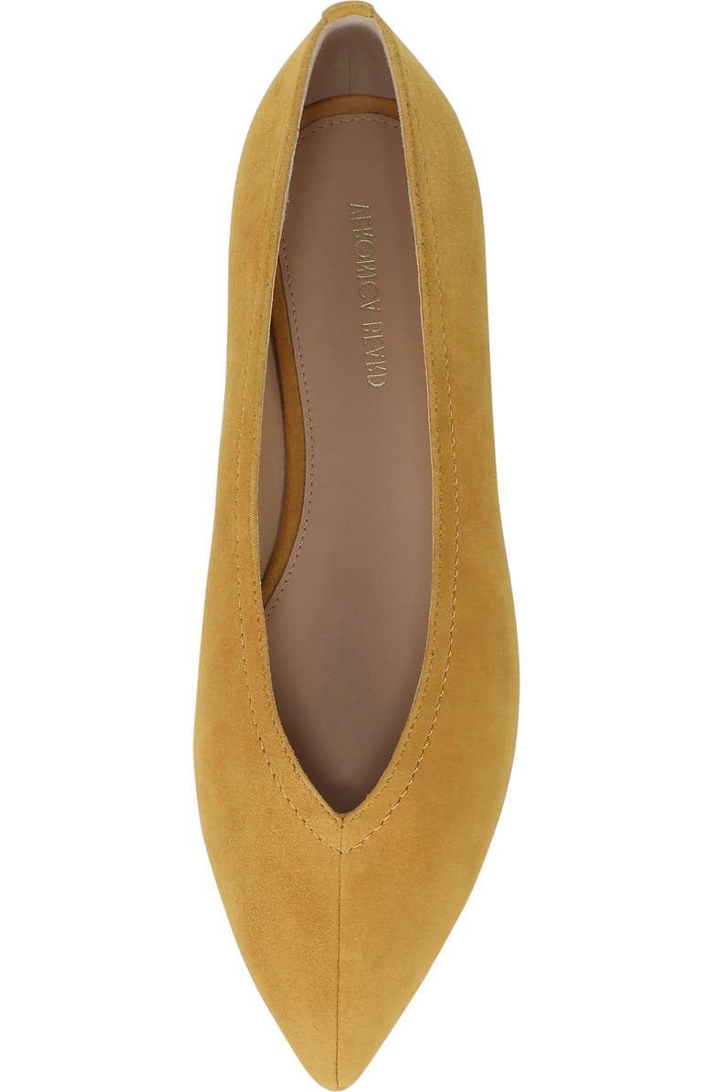 Veronica Beard Bancroft Pointed Toe Flat, Alternate, color, Mustard Yellow Suede