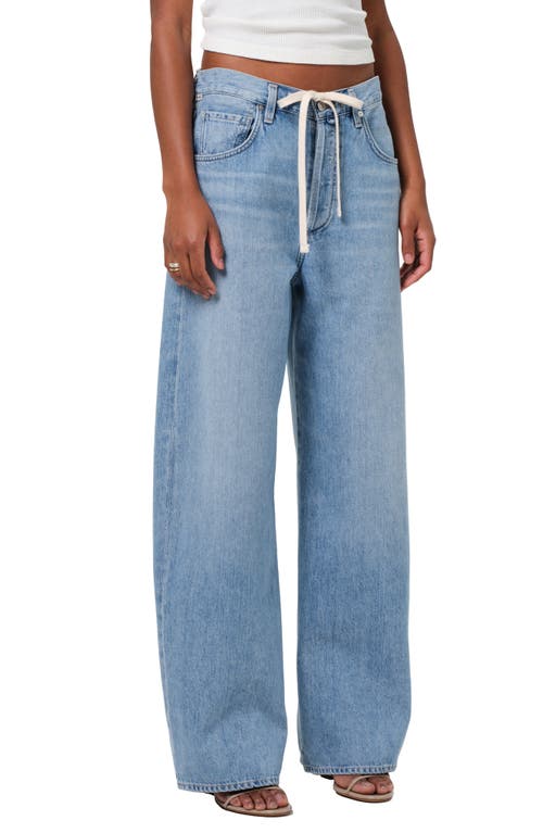 Shop Citizens Of Humanity Brynn Drawstring High Waist Wide Leg Jeans In Blue Lace (light Indigo)
