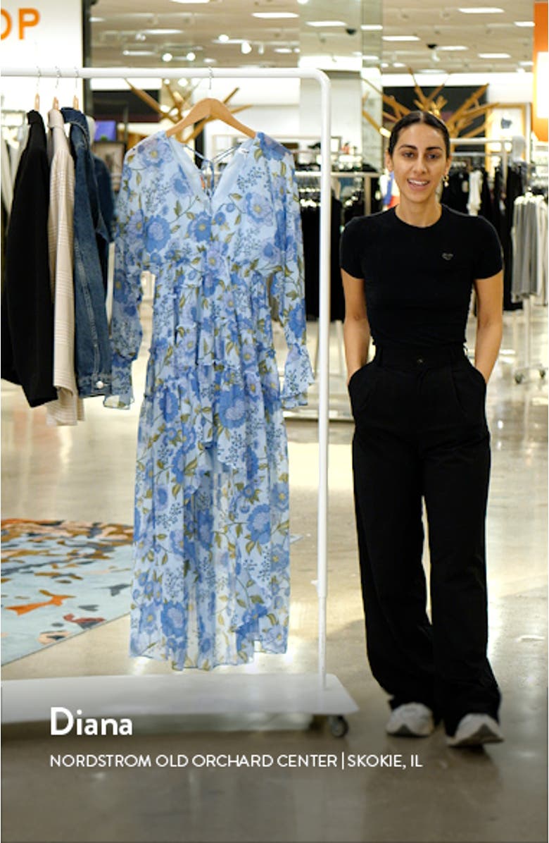 Sol Floral Long Sleeve High-Low Maxi Dress, sales video thumbnail