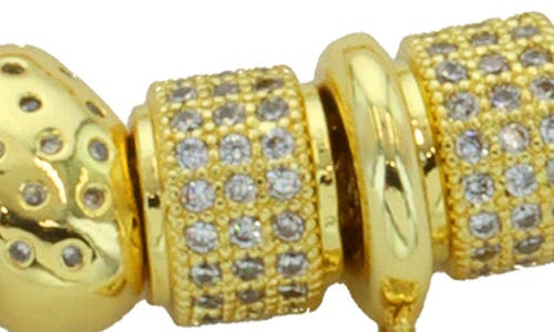 Panacea Heart Pendant Slider Charm Bracelet In Gold