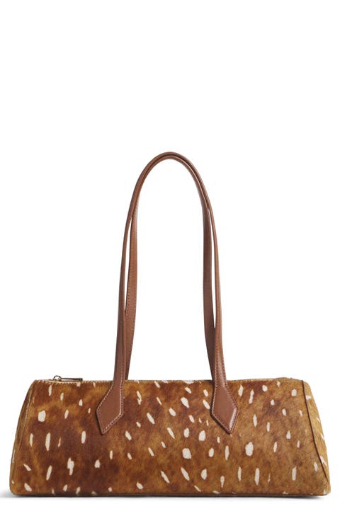 Sofia Genuine Calf Hair East West Shoulder Bag