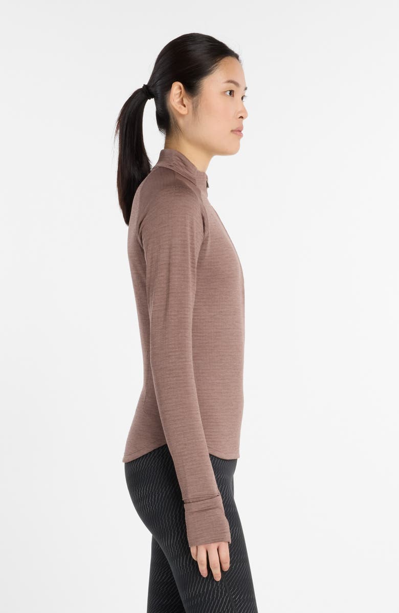 New Balance RC Essential Heat Grid Half Zip Pullover, Alternate, color, Brown
