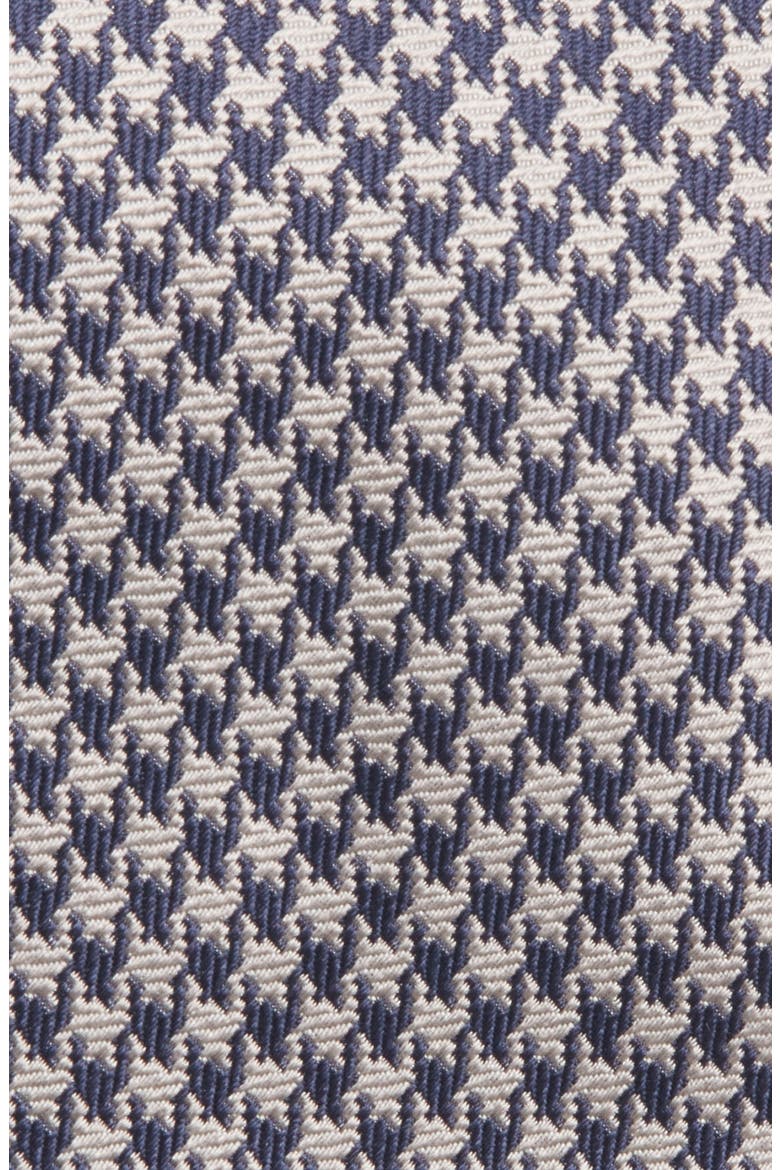 Lyam Houndstooth Jacquard Silk Tie, Alternate, color, NAVY