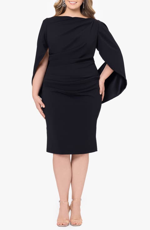 Drape Back Cocktail Dress (Plus Size)