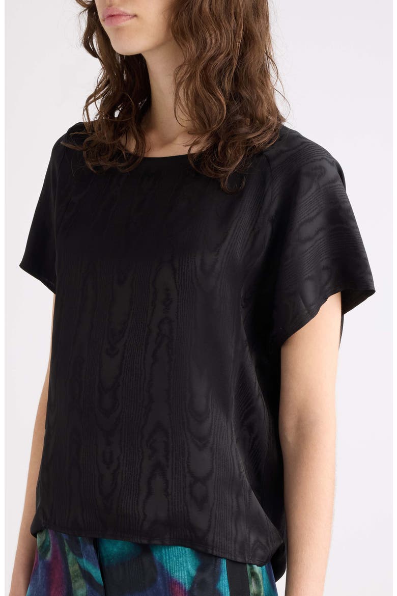 Caressa Moir Top, Alternate, color, BLACK