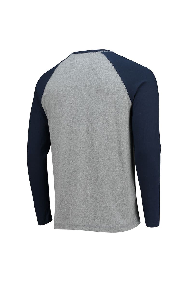 Men's Navy/Heathered Gray Las Vegas Aviators Long Sleeve Baseball T-Shirt, Alternate, color, Gray