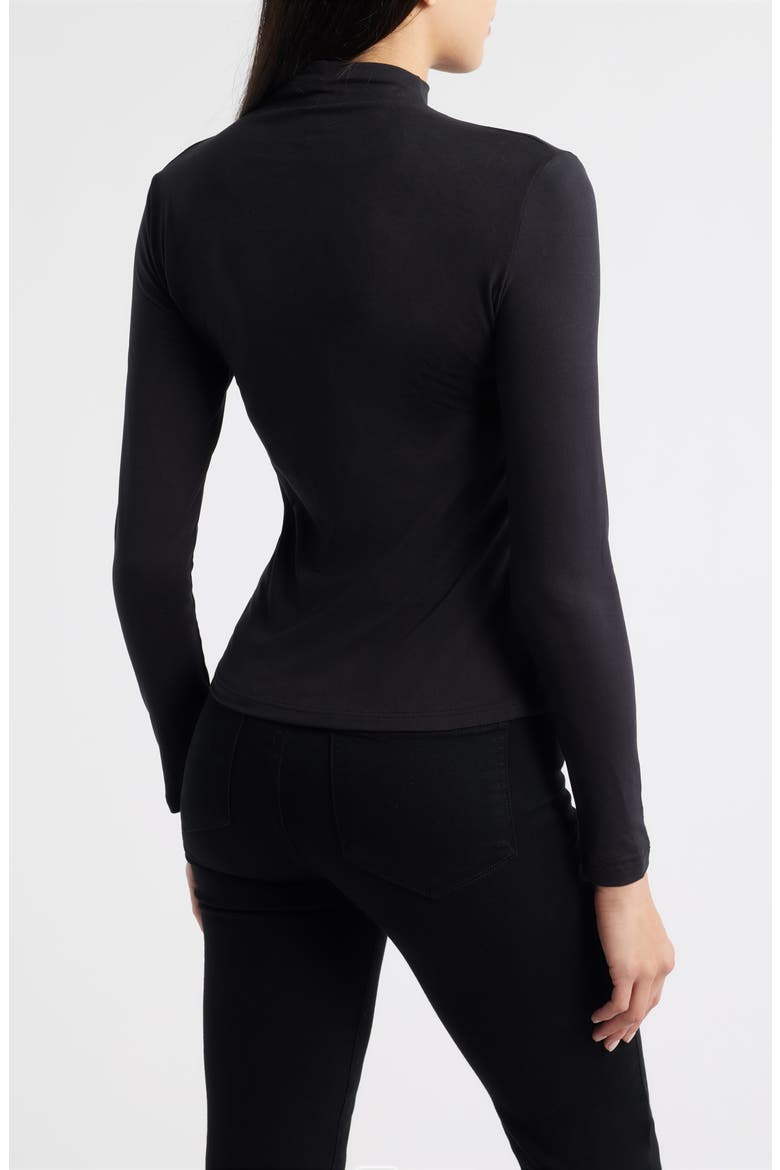 Melody Funnel Neck Top, Alternate, color, BLACK