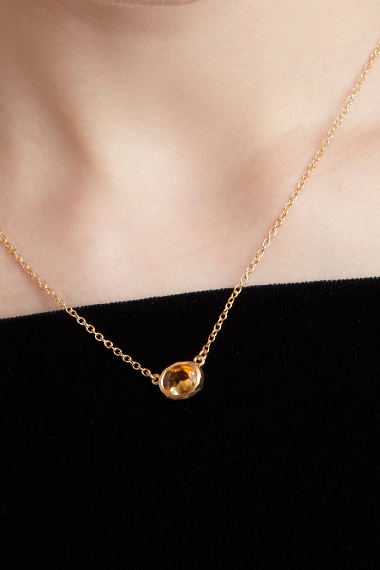 Ellipse Necklace Yellow Citrine Quartz. Handmade in Italy, Alternate, color, Citrine