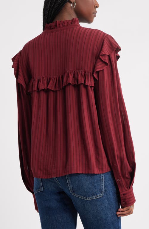 Treasure & Bond Ruffle Button-up Shirt In Purple