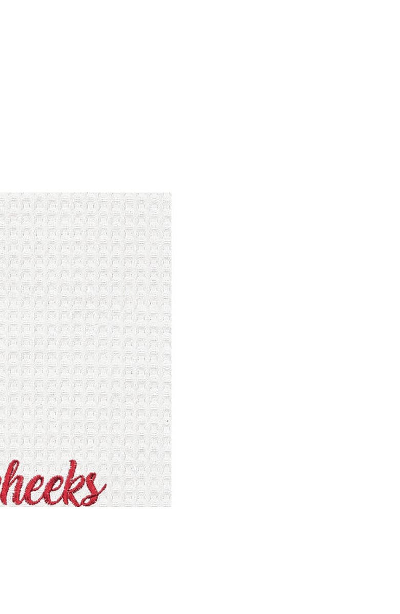 C&F Home Nice Rose & Cozy Embroidered Waffle Weave Kitchen Towel, Alternate, color, White