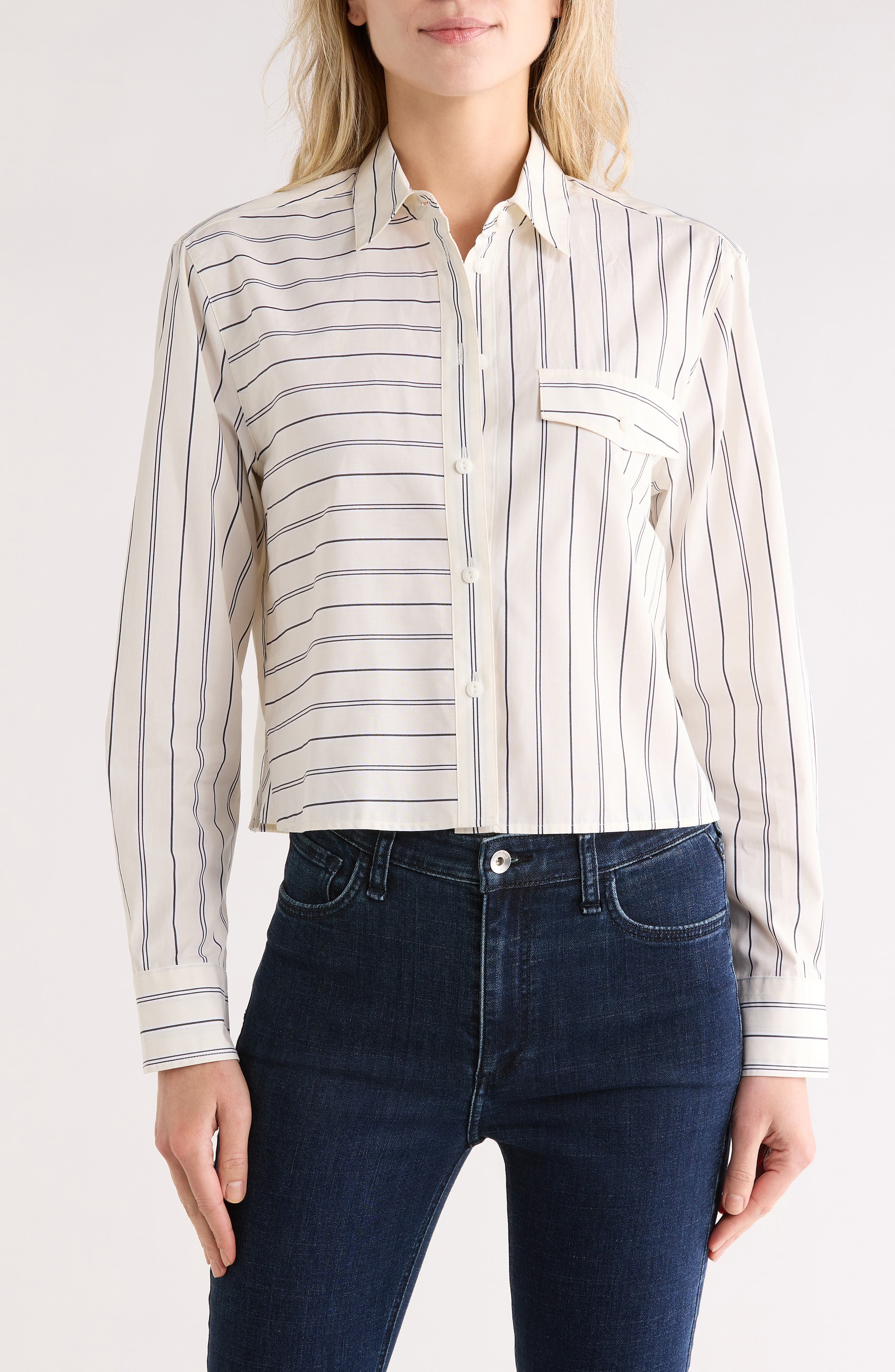 Mina Multistripe Button-Up Shirt - image 3
