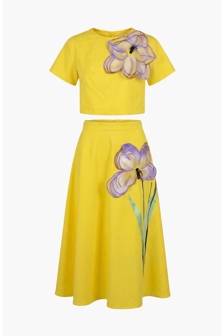 Summer Embroidered Two Piece Set, Main, color, Yellow