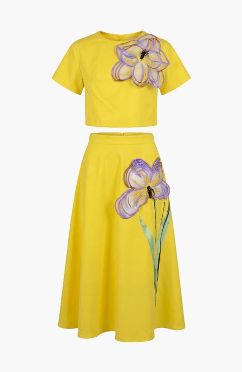 Summer Embroidered Two Piece Set