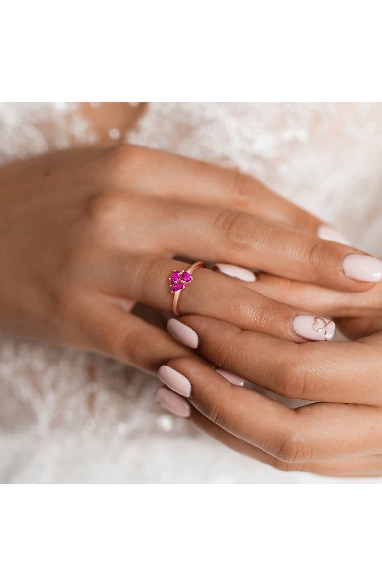 DELMAR Multiple Cut Rhodolite Cluster Ring, Alternate, color, Pink