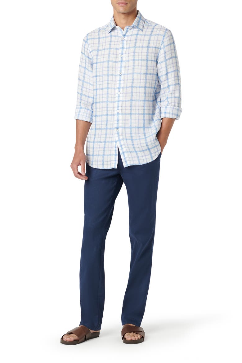 Julian OoohCotton® Linen Button-Up Shirt, Alternate, color, CLASSIC BLUE