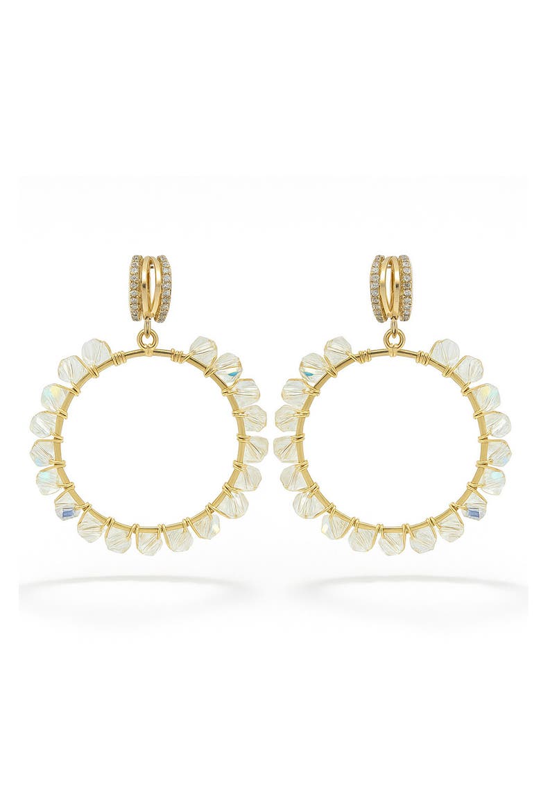 Starlit Crystal Hoop Earrings, Main, color, GOLD