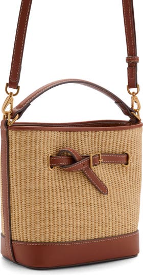 Canvas & Faux Leather Bucket Bag