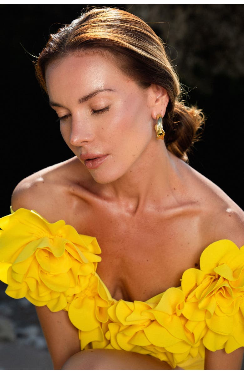 Classicharms Natalie Molten Sculptural Hoop Earrings, Alternate, color, Gold