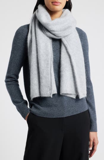 Nordstrom Brushed Cashmere Scarf In Grey Formal