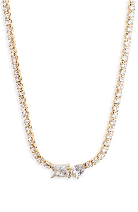 Mixed Cubic Zirconia Tennis Necklace