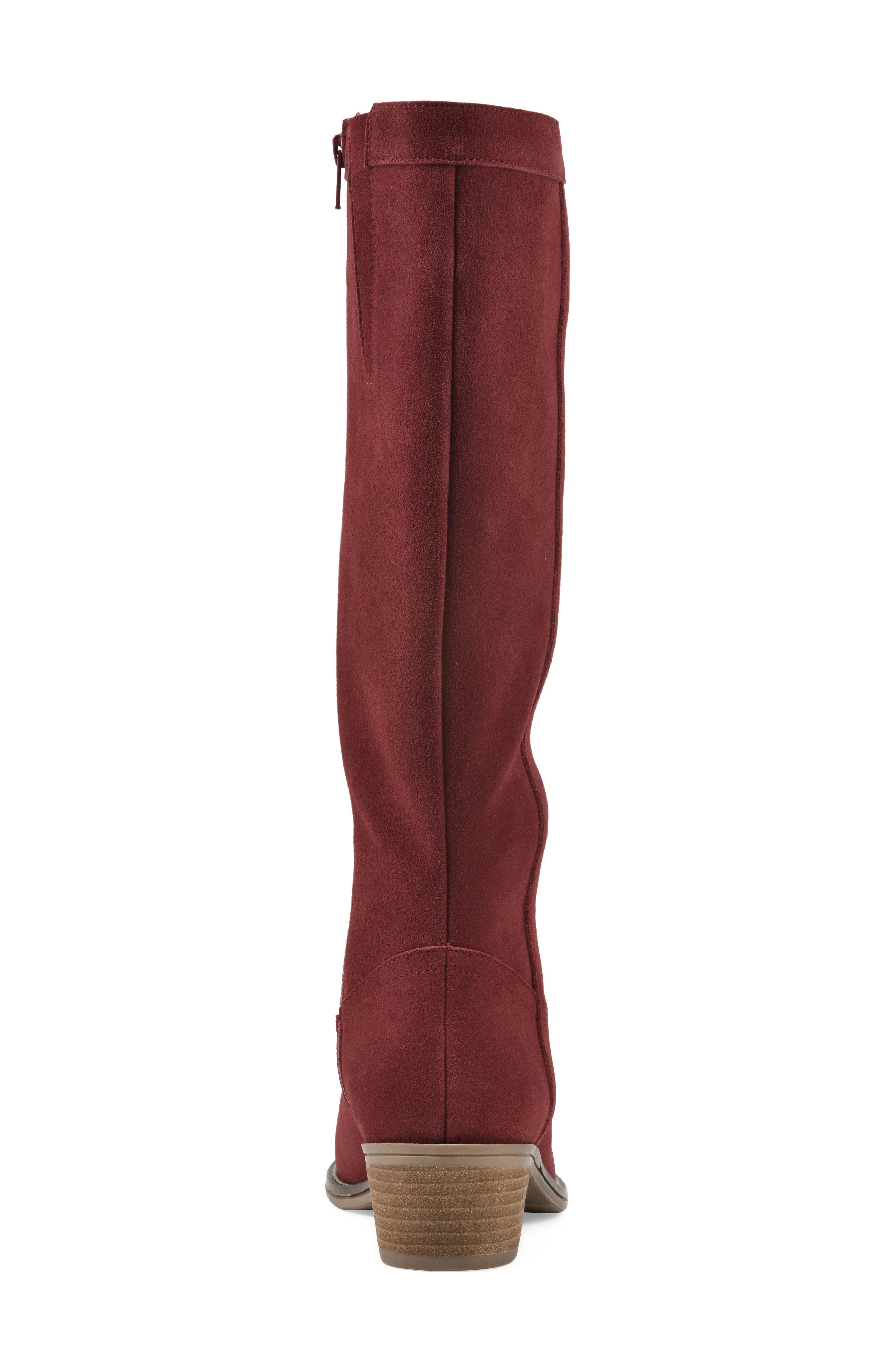 Altitude Tall Boot, Alternate, color, BURGUNDY SUEDE