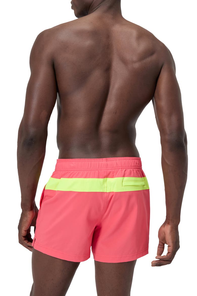 Redondo Edge Colorblock Volley Swim Trunks, Alternate, color, CORAL