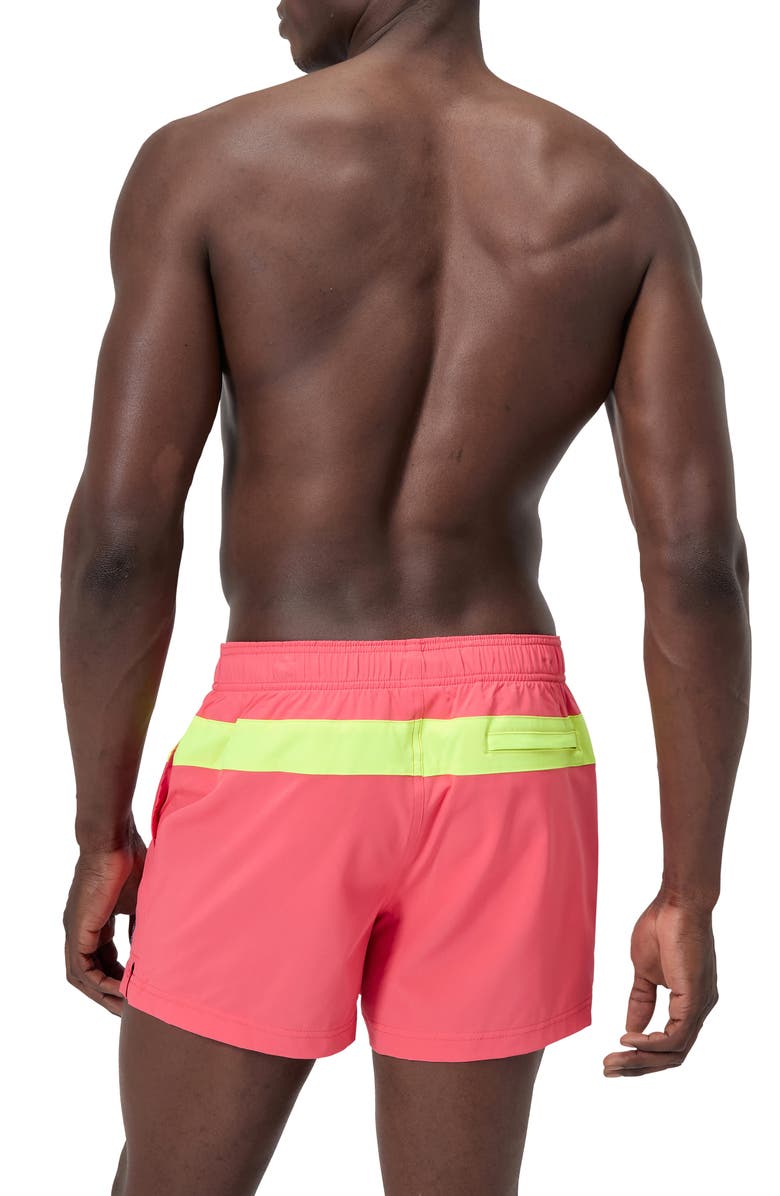 Speedo<sup>®</sup> Redondo Edge Colorblock Volley Swim Trunks, Alternate, color, Coral