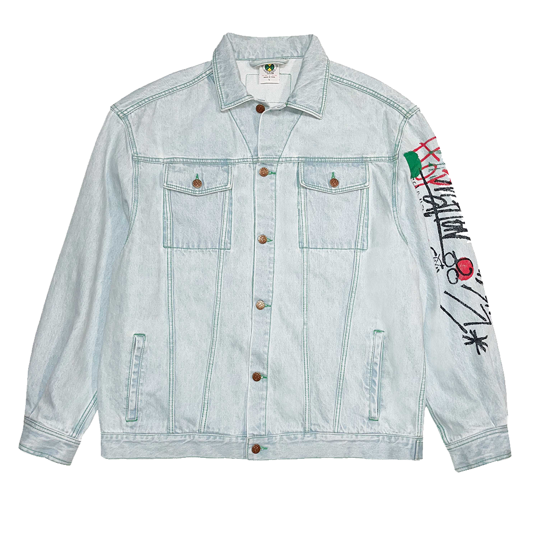 Oversize Denim Graffiti Jacket