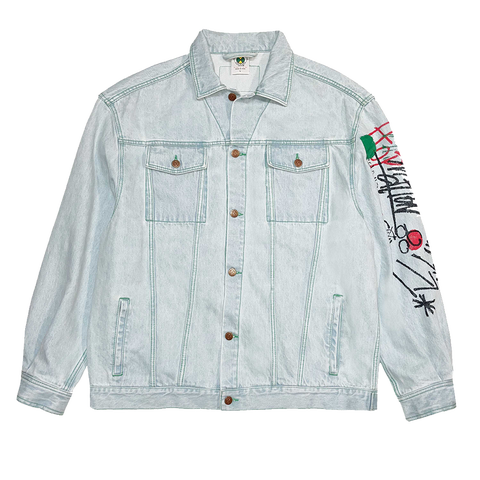 Oversize Denim Graffiti Jacket