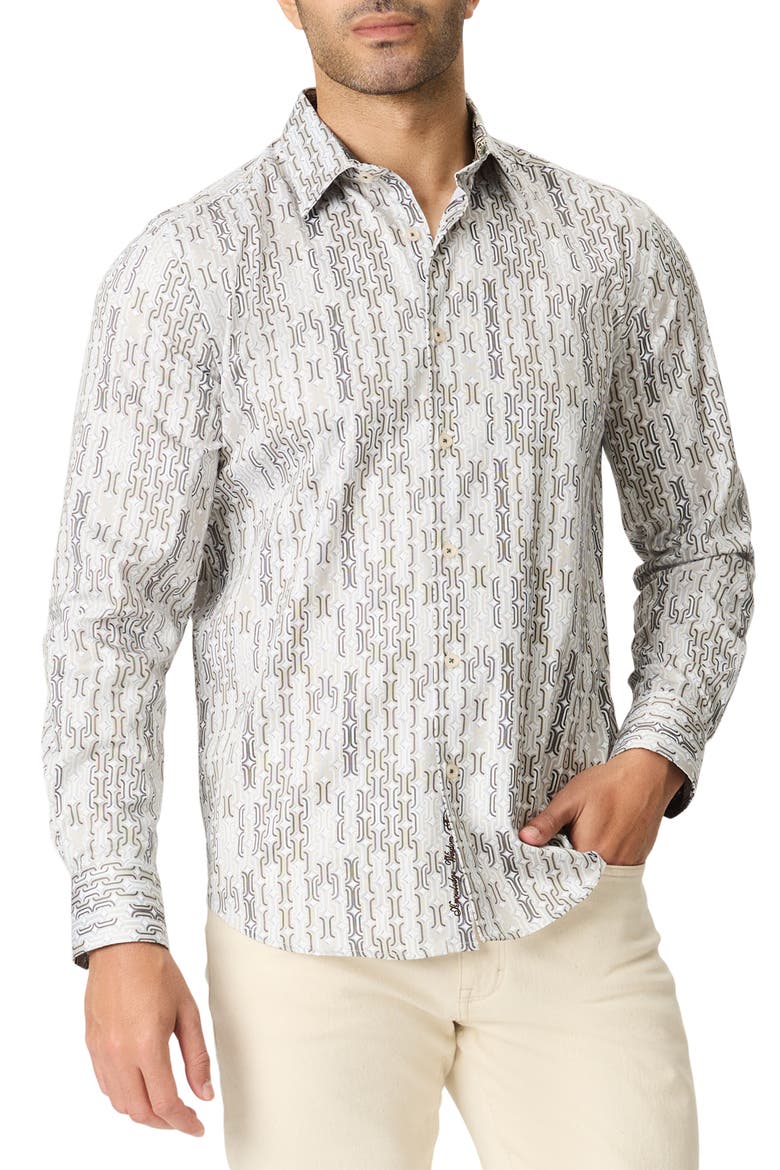 Missing Links Long Sleeve Stretch Cotton Shirt, Main, color, KHAKI