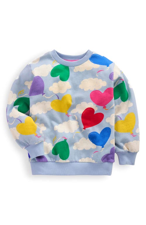 Mini Boden Kids' Printed Relaxed Sweatshirt Misty Blue Balloon Sky Girls Boden