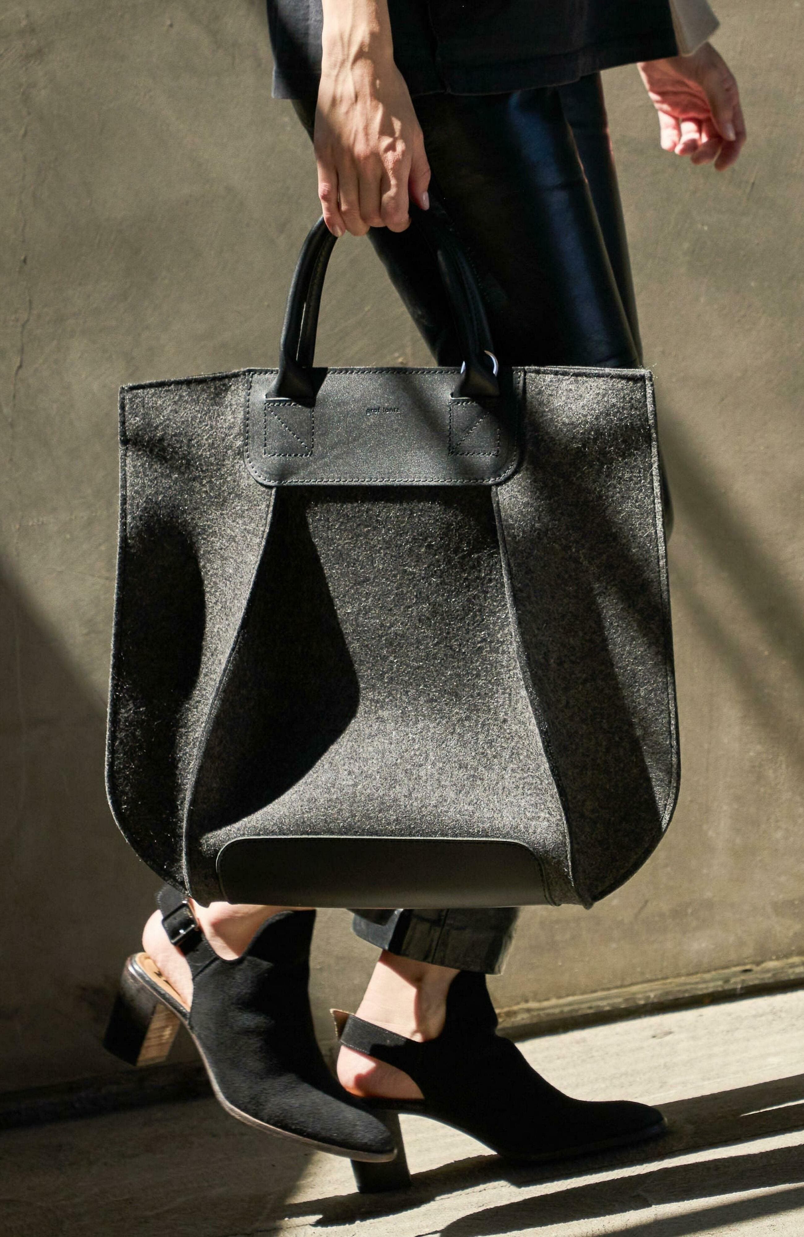 Graf Lantz Frankie Merino Wool Tote, Alternate, color, Charcoal Black