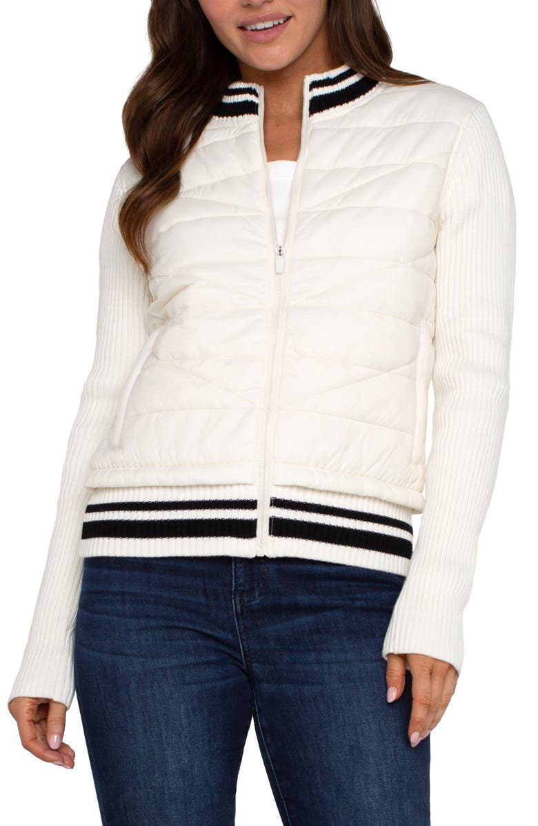 Liverpool Los Angeles Quilted Front Jacket, Alternate, color, Porcelain