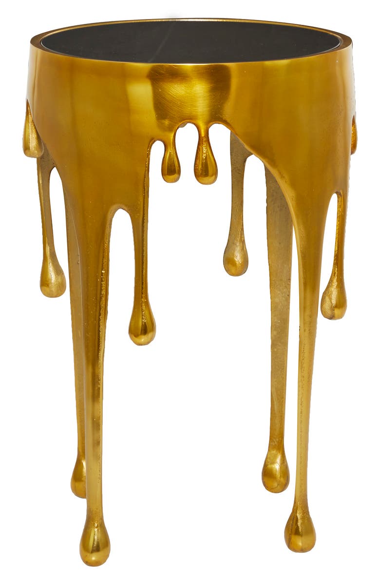 VIVIAN LUNE HOME Melting Gold Aluminum Table, Alternate, color,