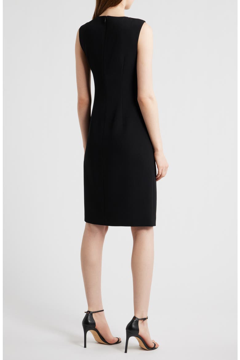 Briel Sleeveless Crepe Sheath Dress, Alternate, color, BLACK