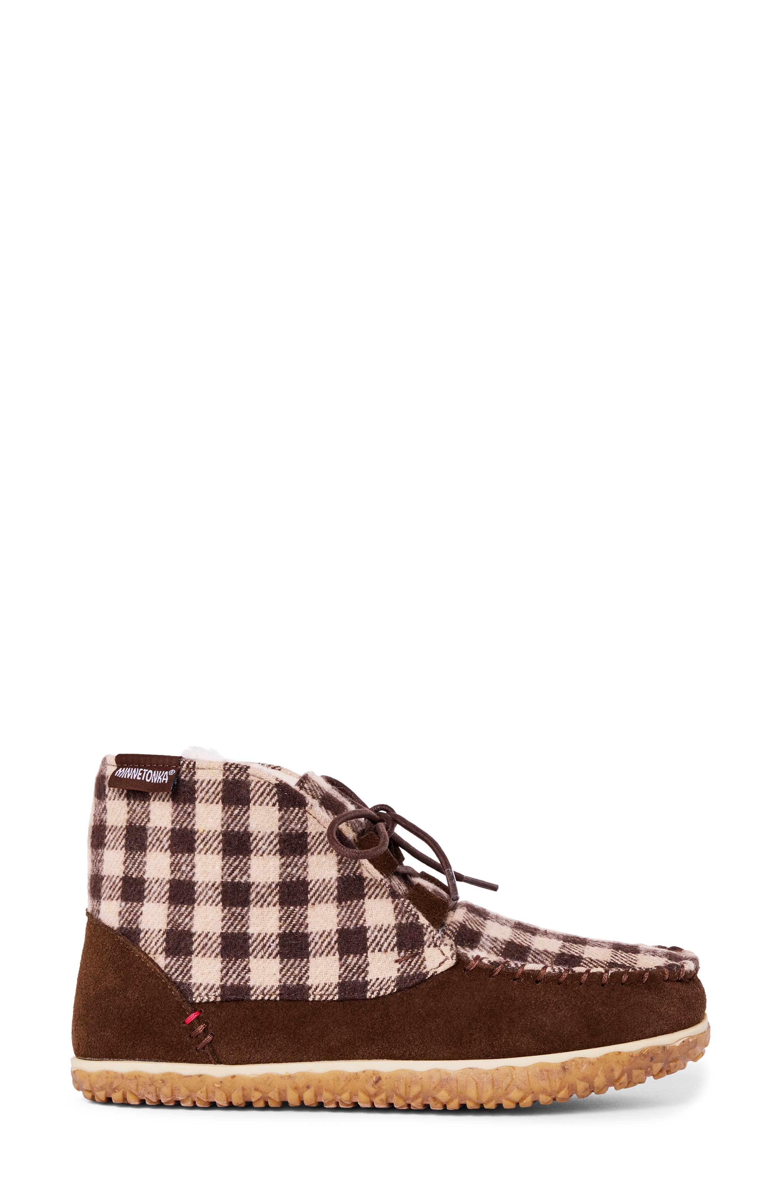 Torrey Faux Shearling Lined Bootie, Alternate, color, BROWN GINGHAM PLAID