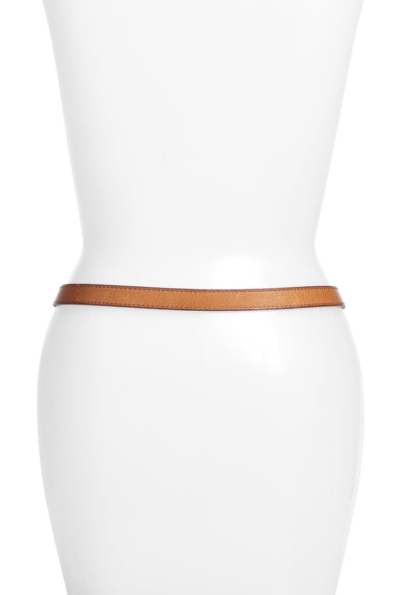 Campus Knotted Leather Belt, Alternate, color, TAN