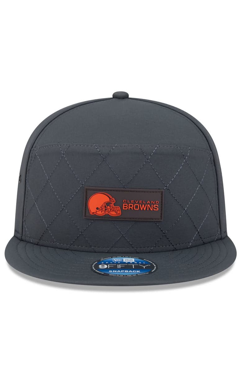 New Era Men's New Era Charcoal Cleveland Browns 2025 Sideline Cold Weather Split Panel 9FIFTY Snapback Hat, Alternate, color, Charcoal