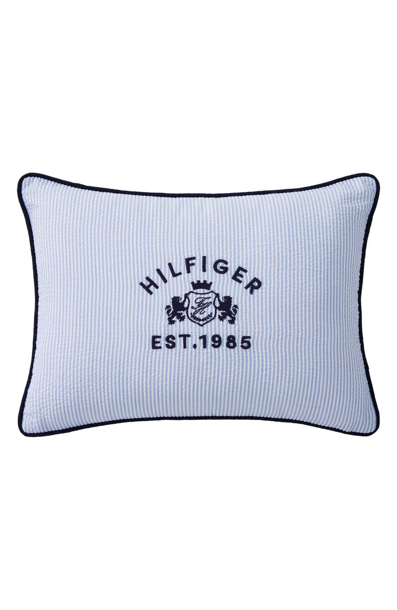 Tommy Hilfiger Crest Accent Pillow, Main, color, Blue/ White